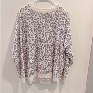 Leopard Print Sweater - Cream and Gray